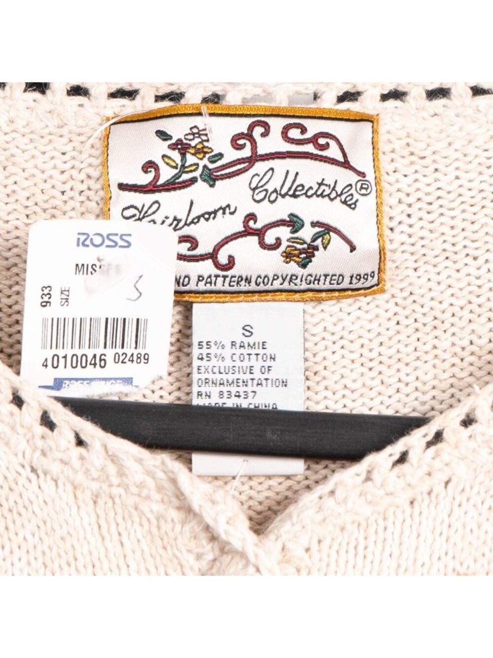 VTG Cardigan Sweater S Women 90s MomCore Beige Paisley Floral Boho Cottagecore - Picture 4 of 6